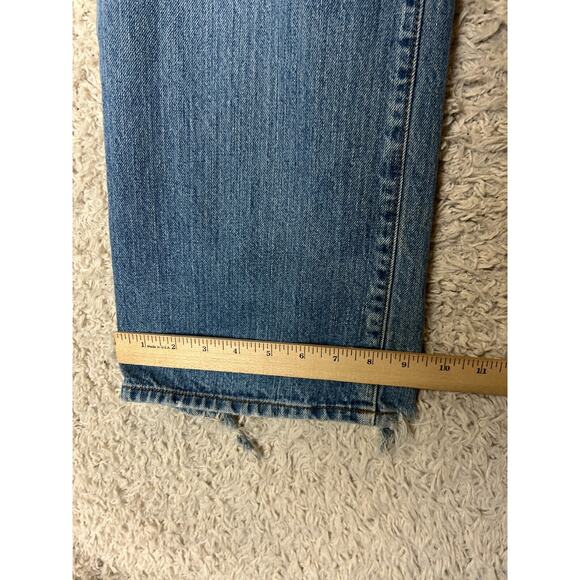 GAP Premium Low Rise Boot Jeans Mens 34x34 Blue Denim Faded Distressed Comfort - Picture 4 of 15
